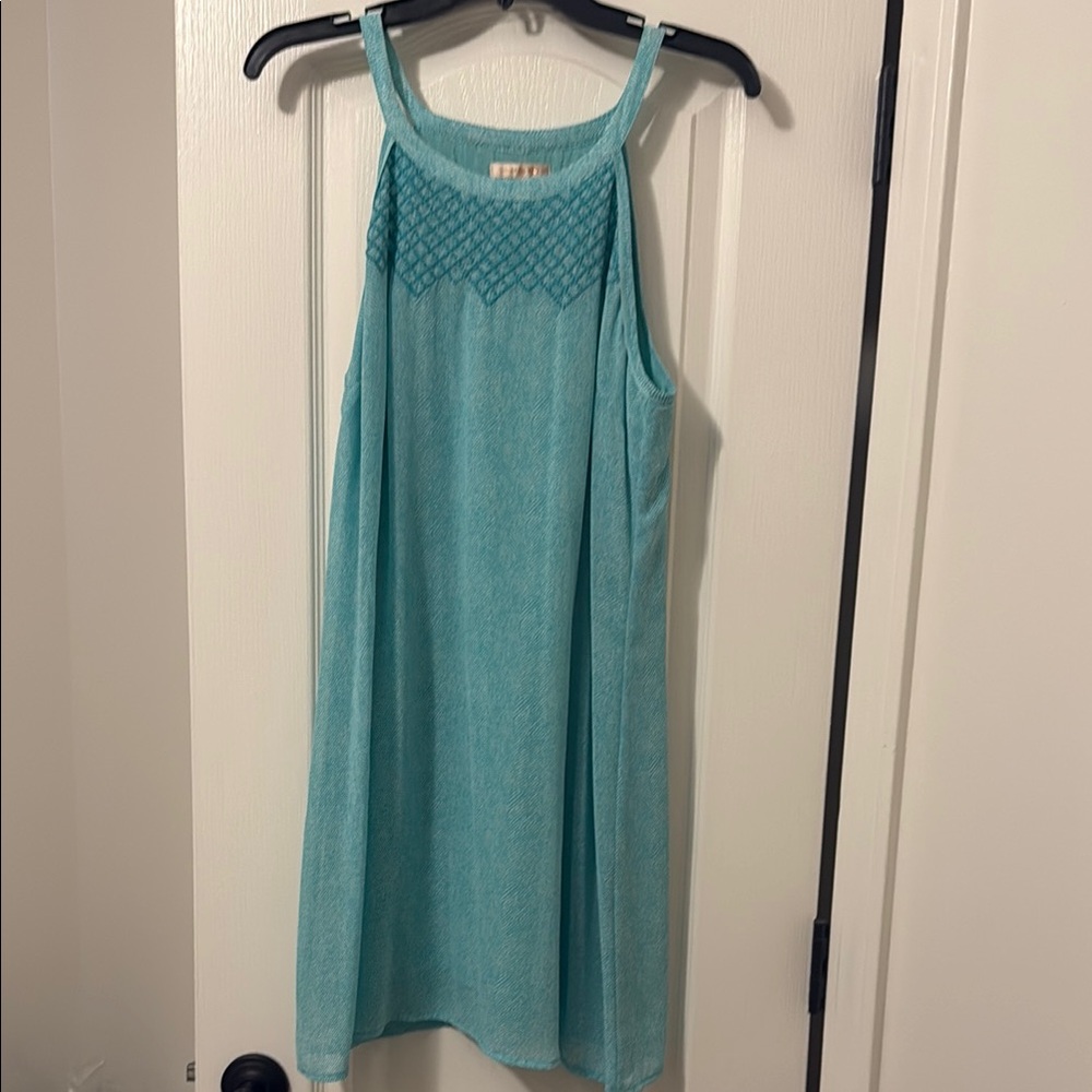 Skies Are Blue Teal Sleeveless Dress